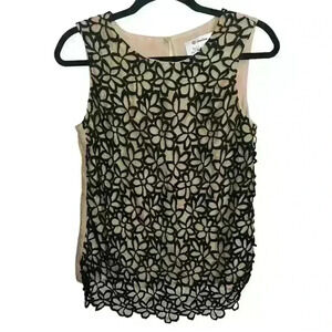 Neiman Marcus Lela Rose for Target women's Guipure lace blouse silk blend Size S